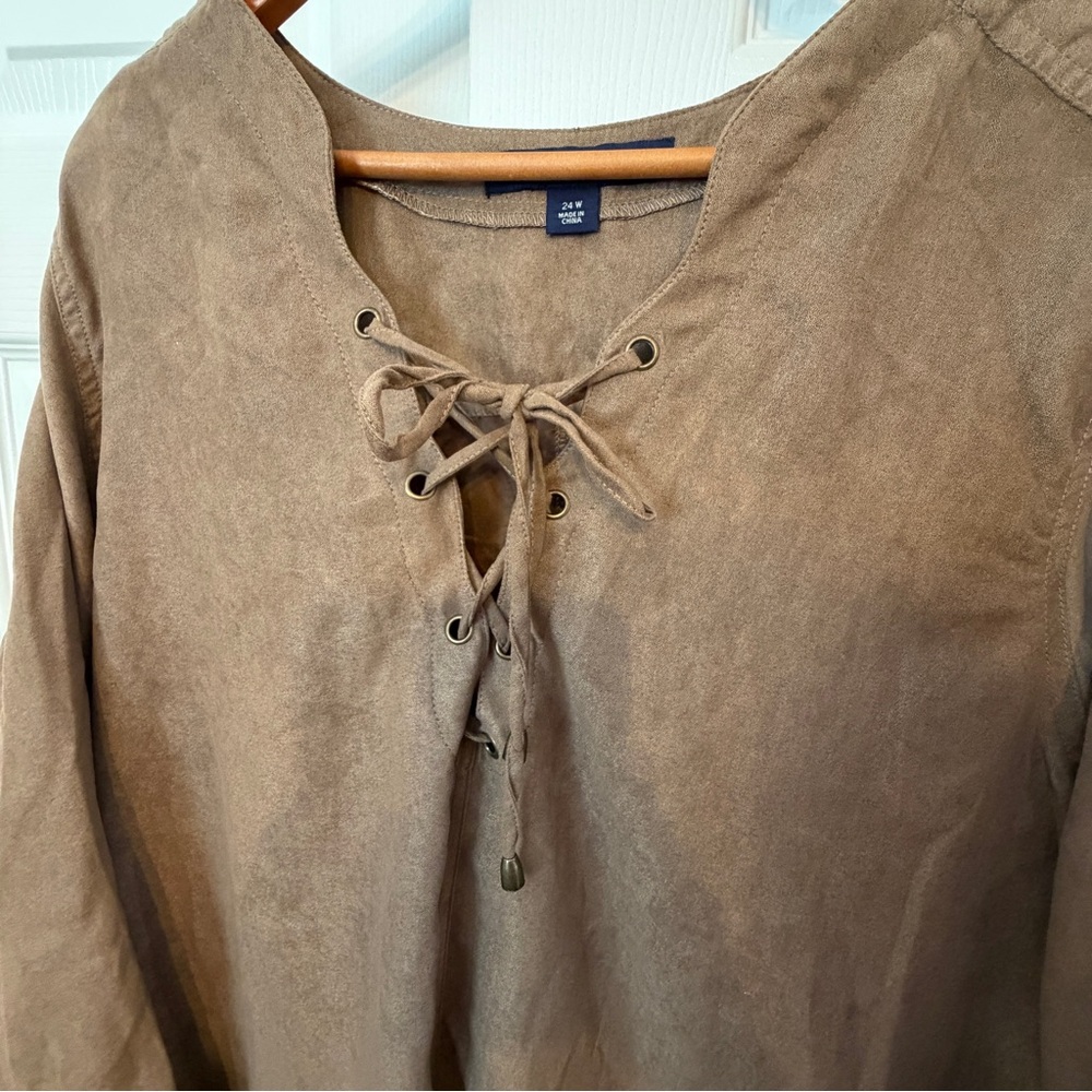 Denim 24/7 light brown suede like Blouse 24W